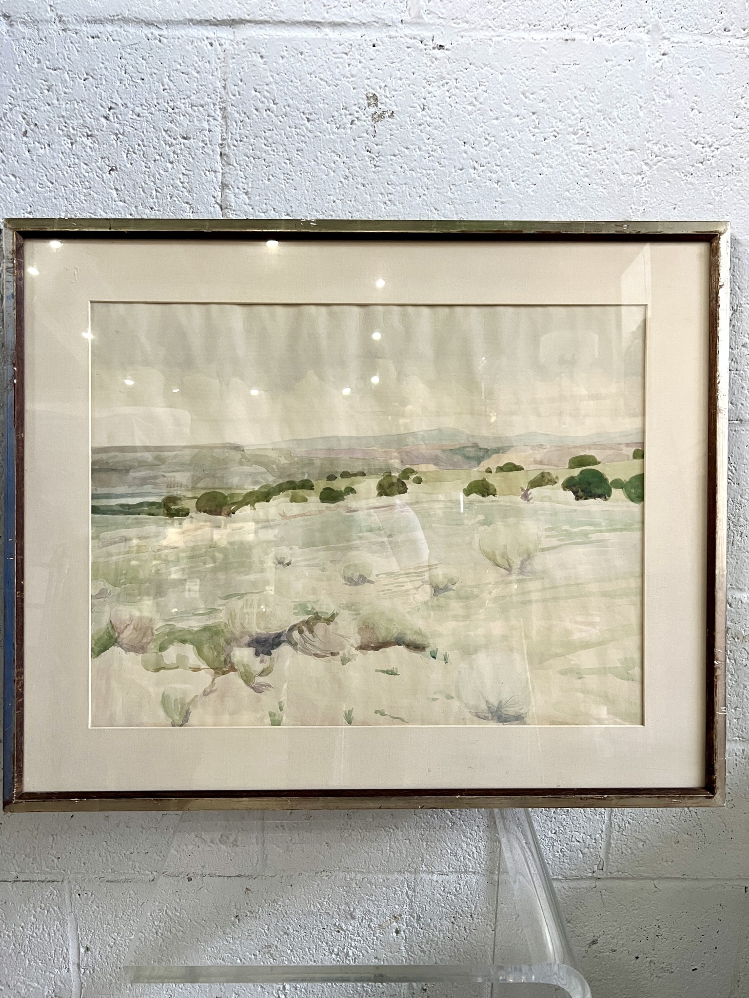 Landscape Marsh, framed watercolor - Remix Market NYC