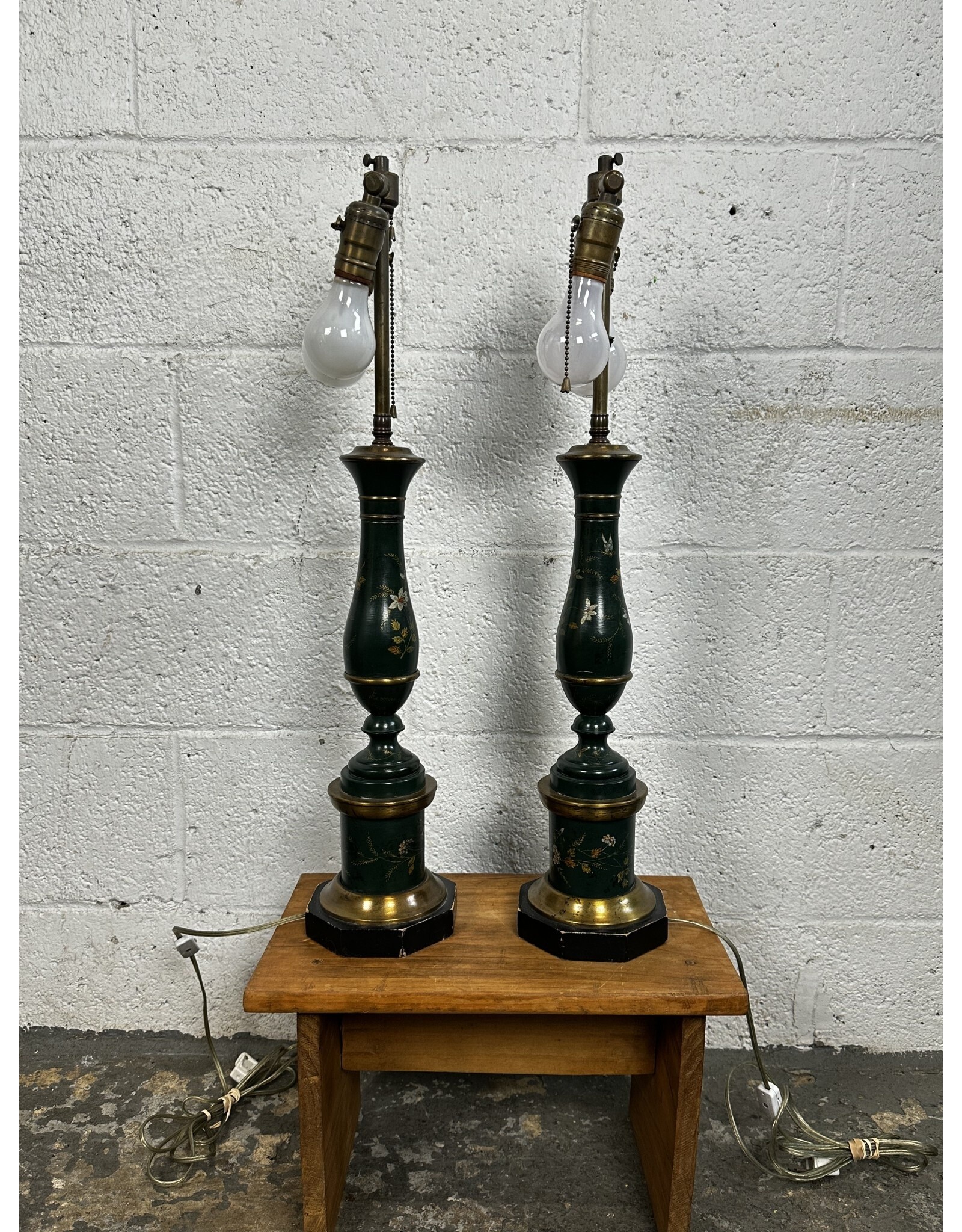 Vintage Style Champleve Hand-Painted Table Lamp