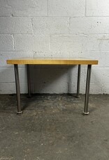 Traditional Side Table With Metal Legs