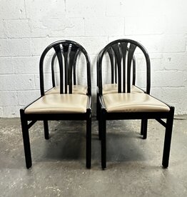 Black Lacquered Post Modern Dining Chair