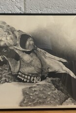 Graphite Skull Framed Illustration
