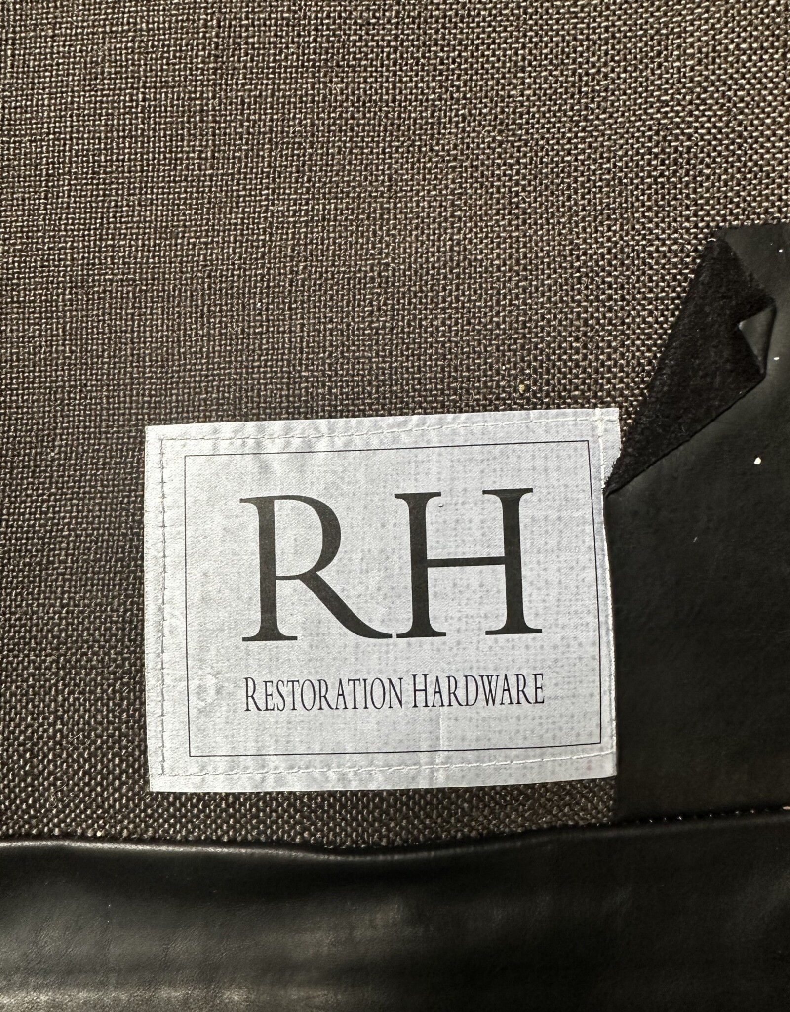 Restoration Hardwear Black Leather Armchair