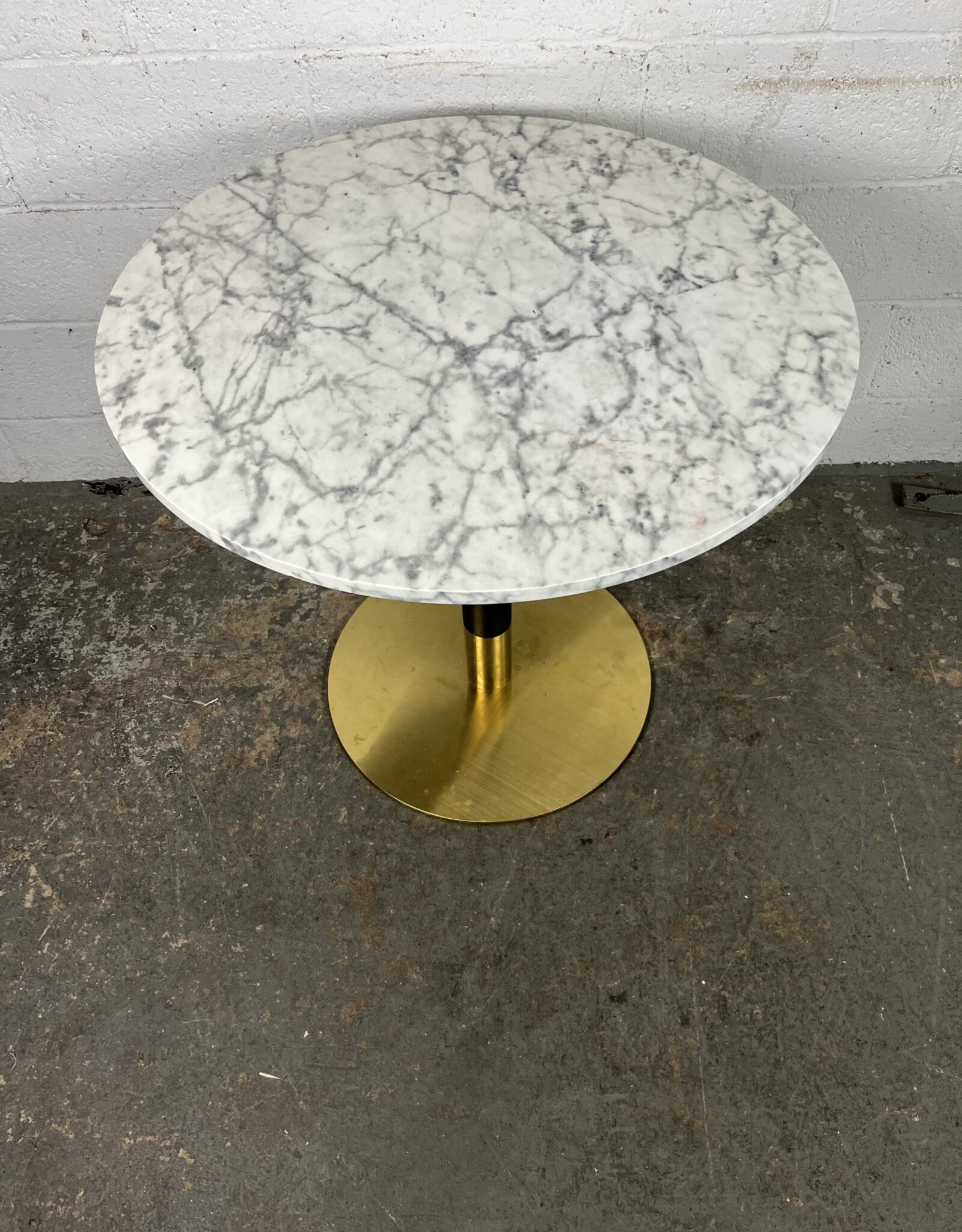 Faux Marble and Brass Dining Table