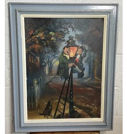 Up the Lamp Post Framed Oil Painting by Lloyd Garrison