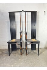 Asian Themed Tall Backed Lacquered Hall Chairs