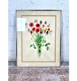 Flowers for you, framed watercolor