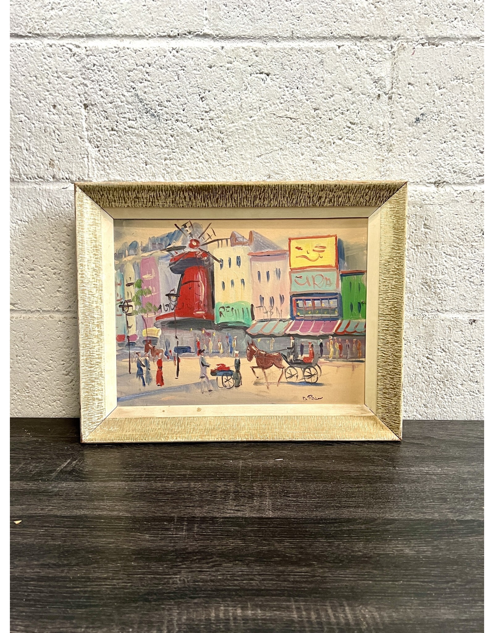 Moulin Rouge, framed oil on board, sgnd l.r.