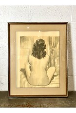 Gold Light, framed charcoal drawing, sgnd M. M.