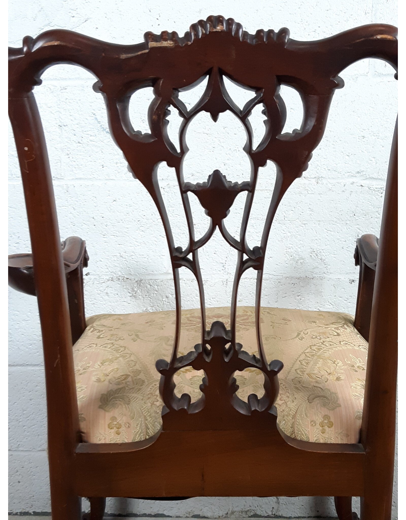 Chippendale Style Ball & Claw Hand Carved & Mahogany Armchair