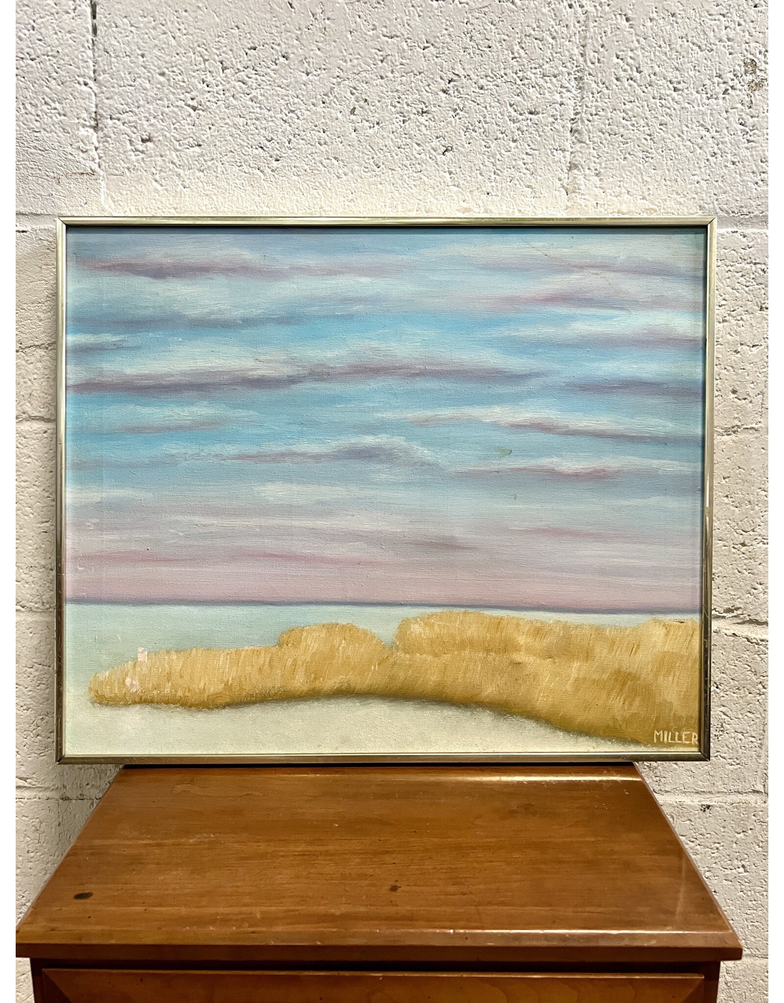 Beach Coast, framed oil on canvas, sgnd MILLER