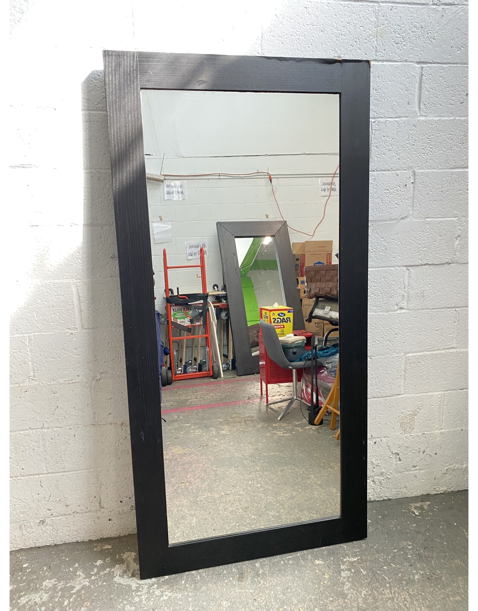 Black Rectangular Framed Standing Mirror