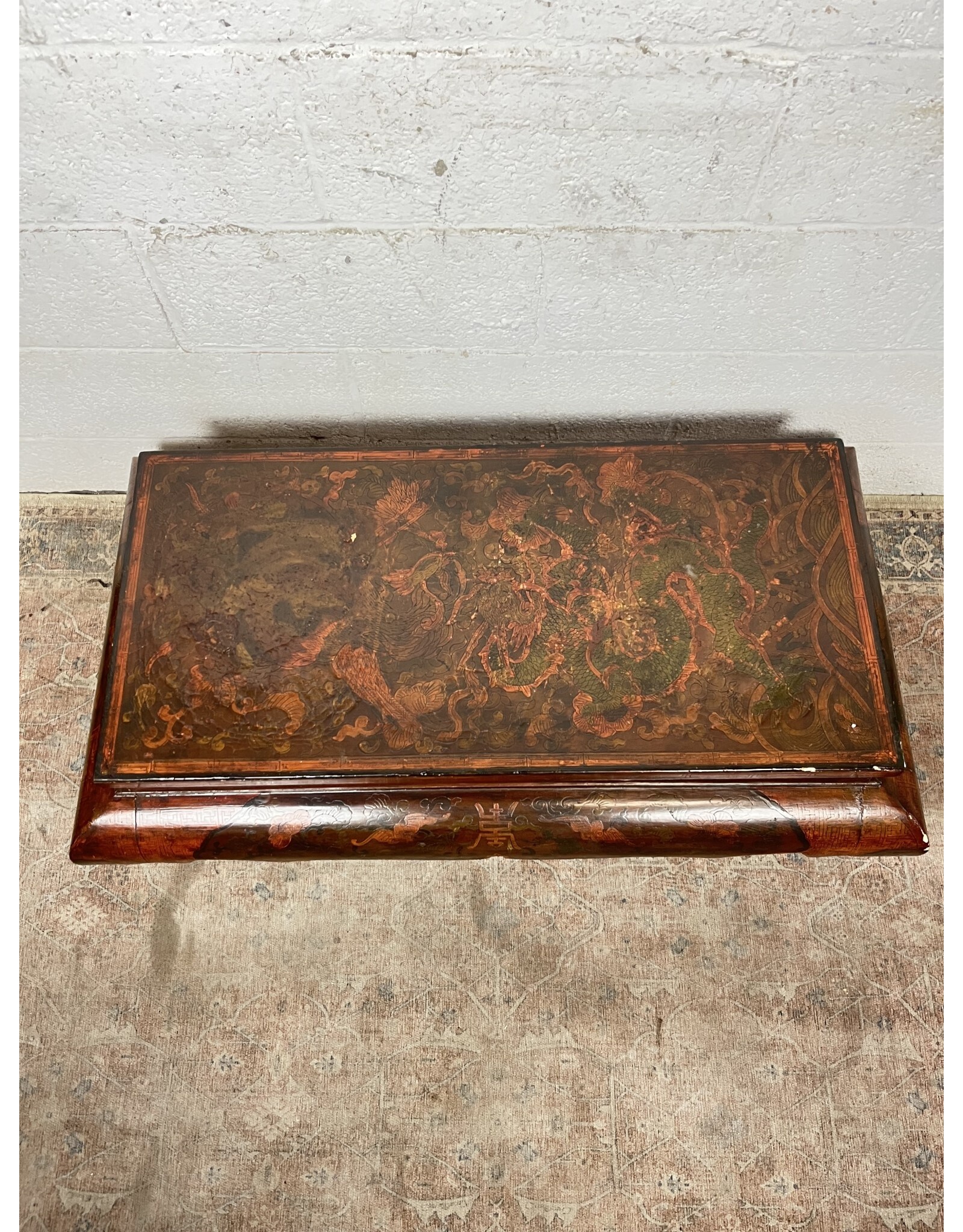 Antique Late Ching Chinese Lacquered Low Chow Table