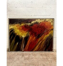 Eruption, framed oil on canvas