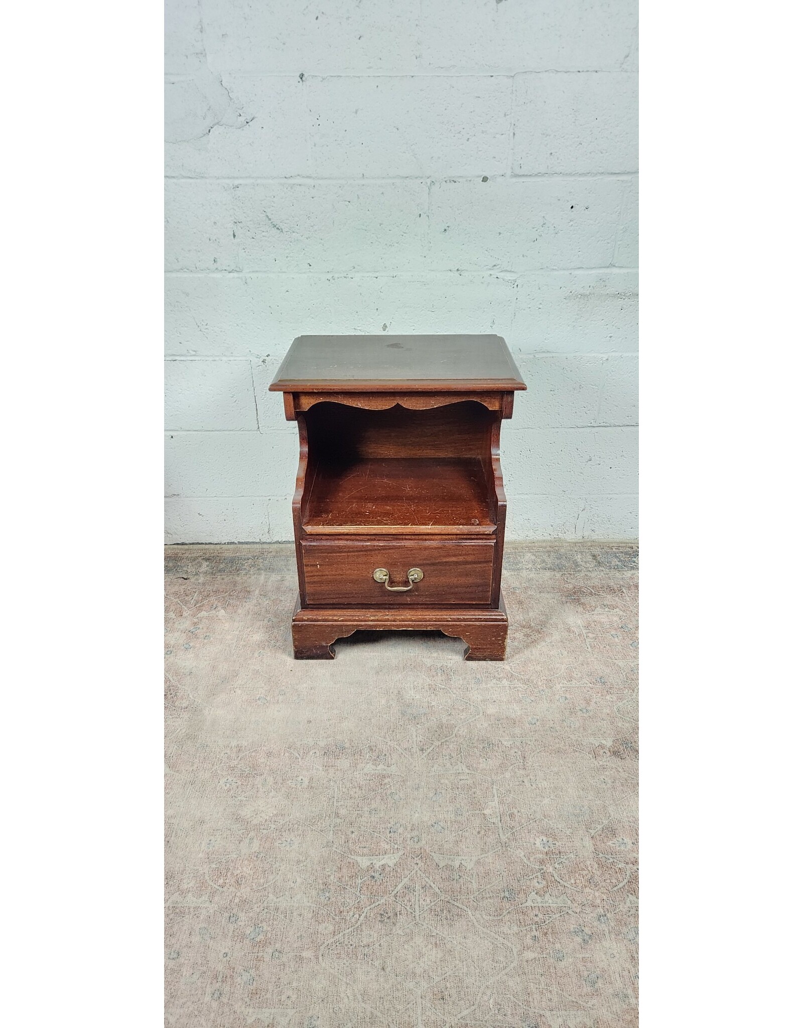 Vintage Wooden Hutch Nighstand with Drawer Remix Market NYC