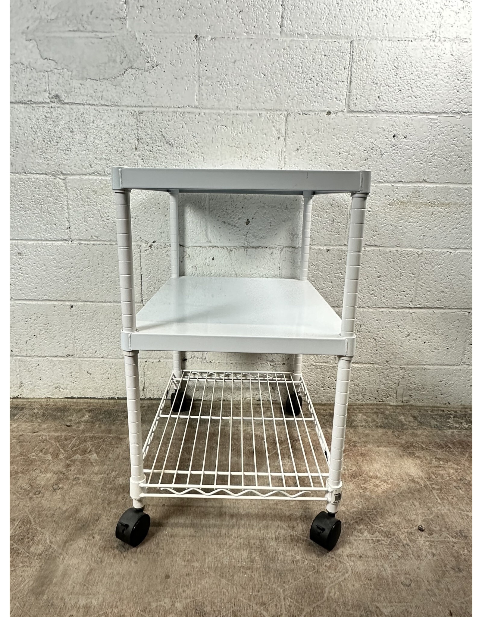 Modern White Rolling Kitchen Cart Remix Market NYC