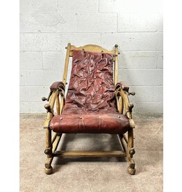 Reclining Colonial Campaign Leather Armchair By Chair J Herbert McNair