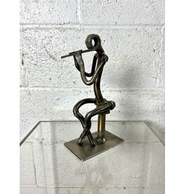 Flutist, bronze statue, sgnd J. Russo
