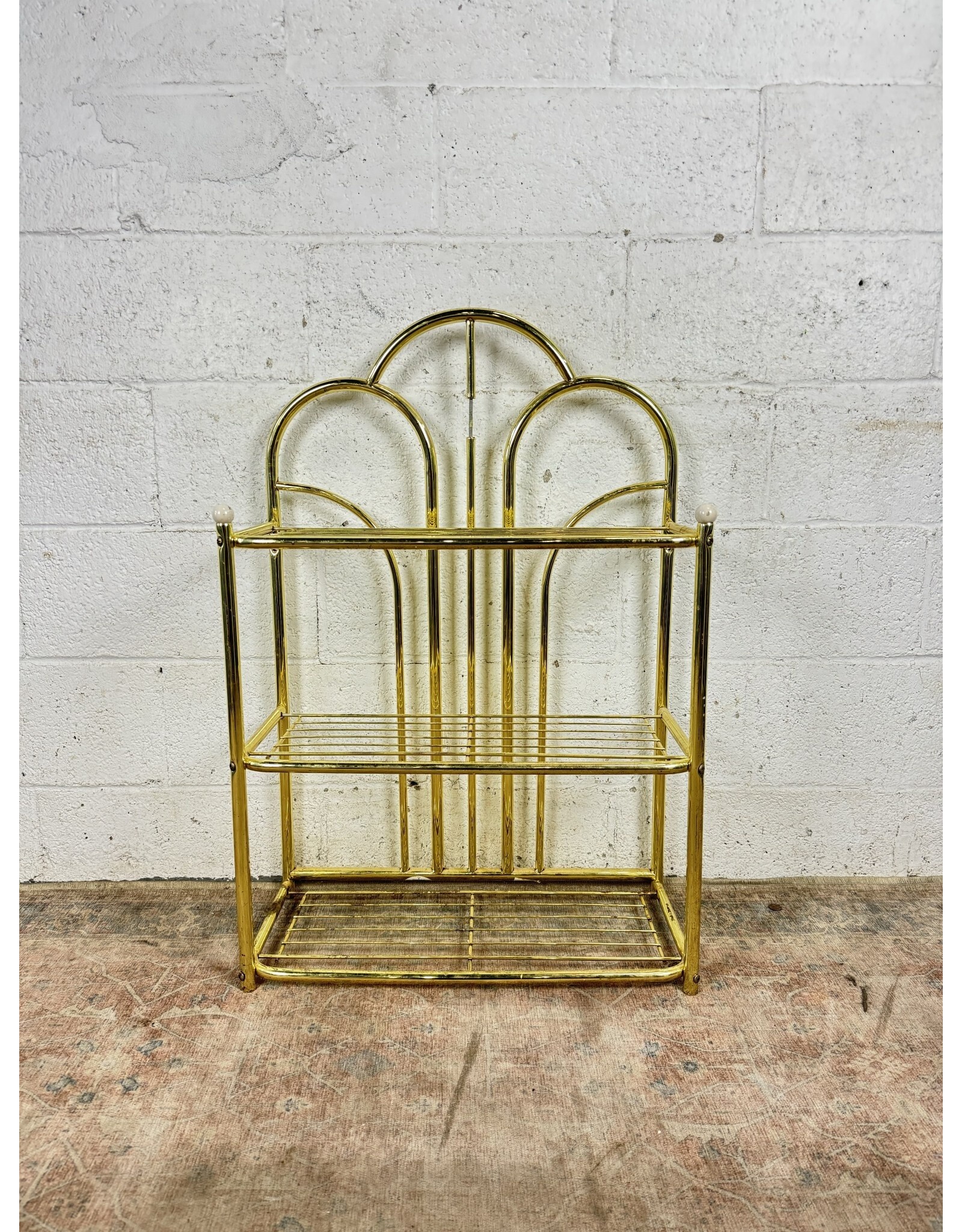 Golden Frame Small Metal Bookcase Remix Market NYC