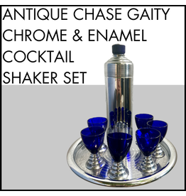 Antique Chase Gaiety Chrome & Enamel Cocktail Shaker Set