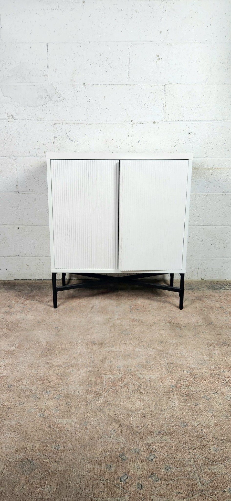 Modern White Storage with Fluted Doors Remix Market NYC