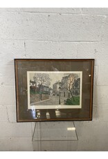 Parisian Street Framed Denis Paul Noyer Lithograph