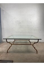 Neoclassical Style Coffee Table With Glass Top
