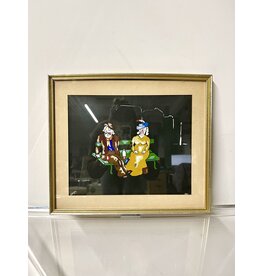 A Bottle for Two, framed painting, sgnd P. Buron