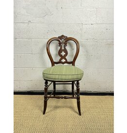 Vintage Style Dining Chair With Green Seating