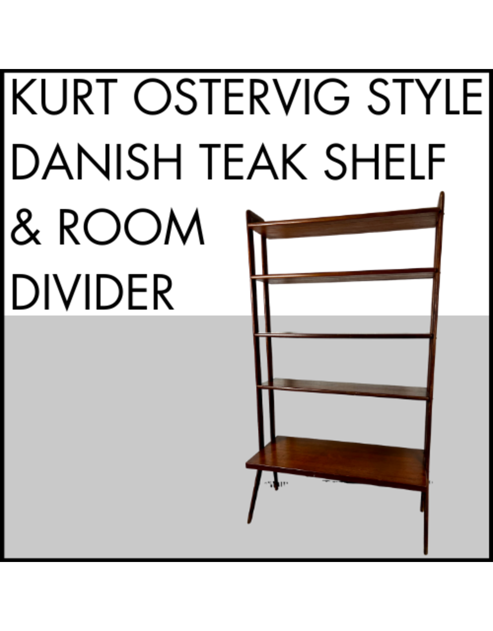 Kurt Ostervig Style Danish Teak Shelf & Room Divider