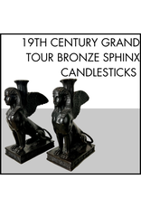 19th Century Grand Tour Bronze Sphinx Candlesticks