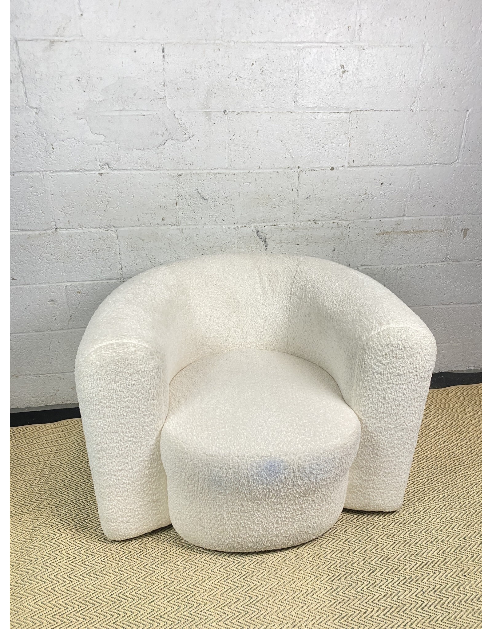 Crate&Barrel Curved Boucle Lounge Chair Brooklyn Remix Market NYC