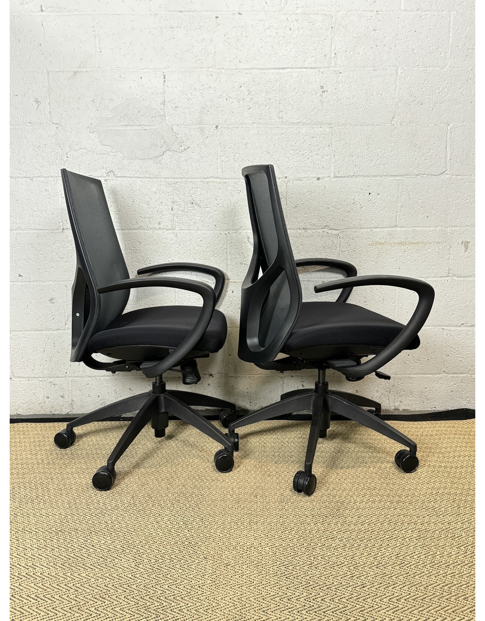 Mesh-Back Upholstered Office Chair