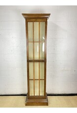 Antique Style Tall Narrow Wood Display Cabinet