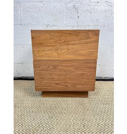 Notched Wooden End Table