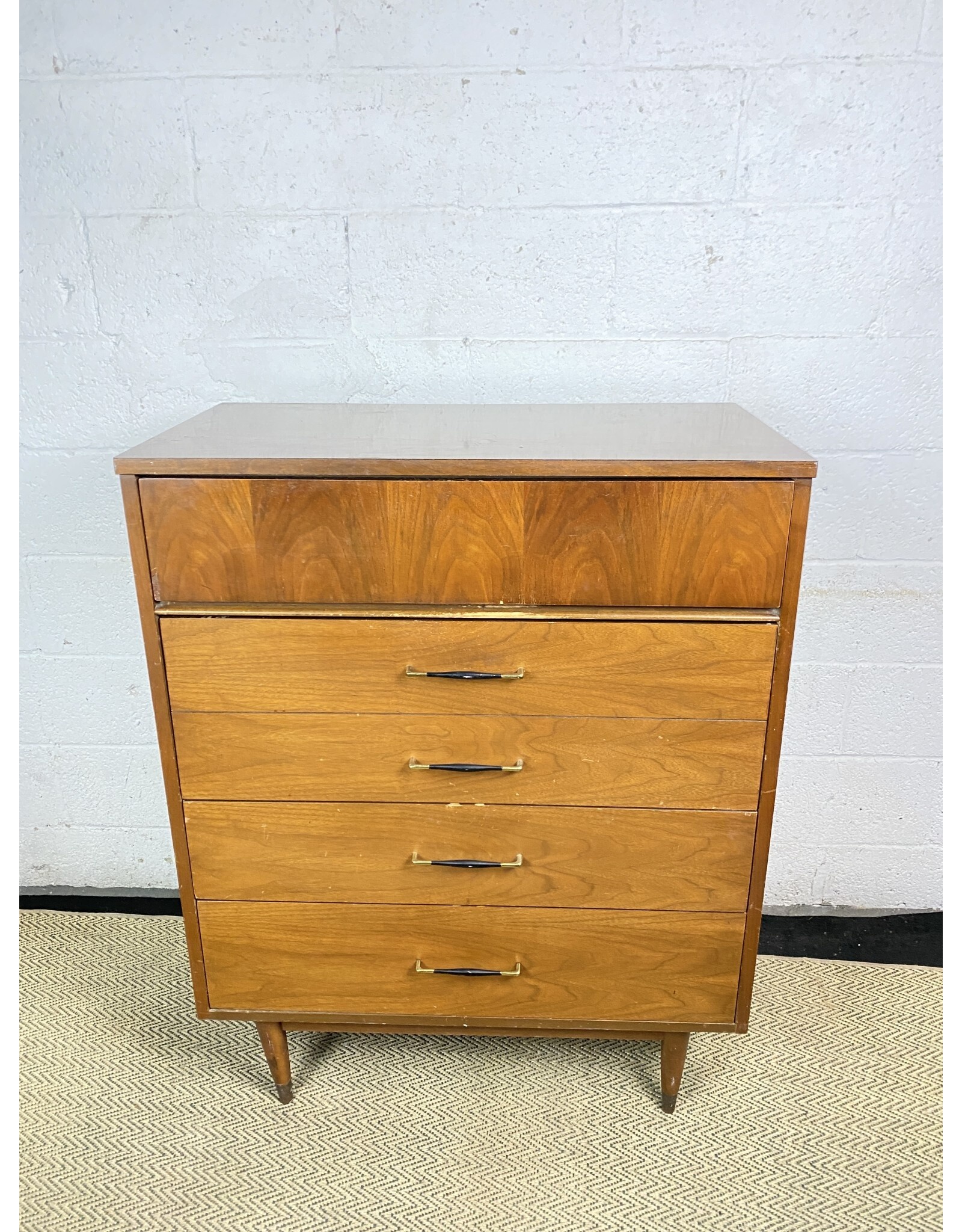 Vintage MidCentury Modern 4 Drawer Dresser with Formica Top 43.5"H 34.