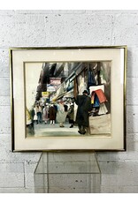 Garment District, framed watercolor painting, sgnd Joseph Braswell