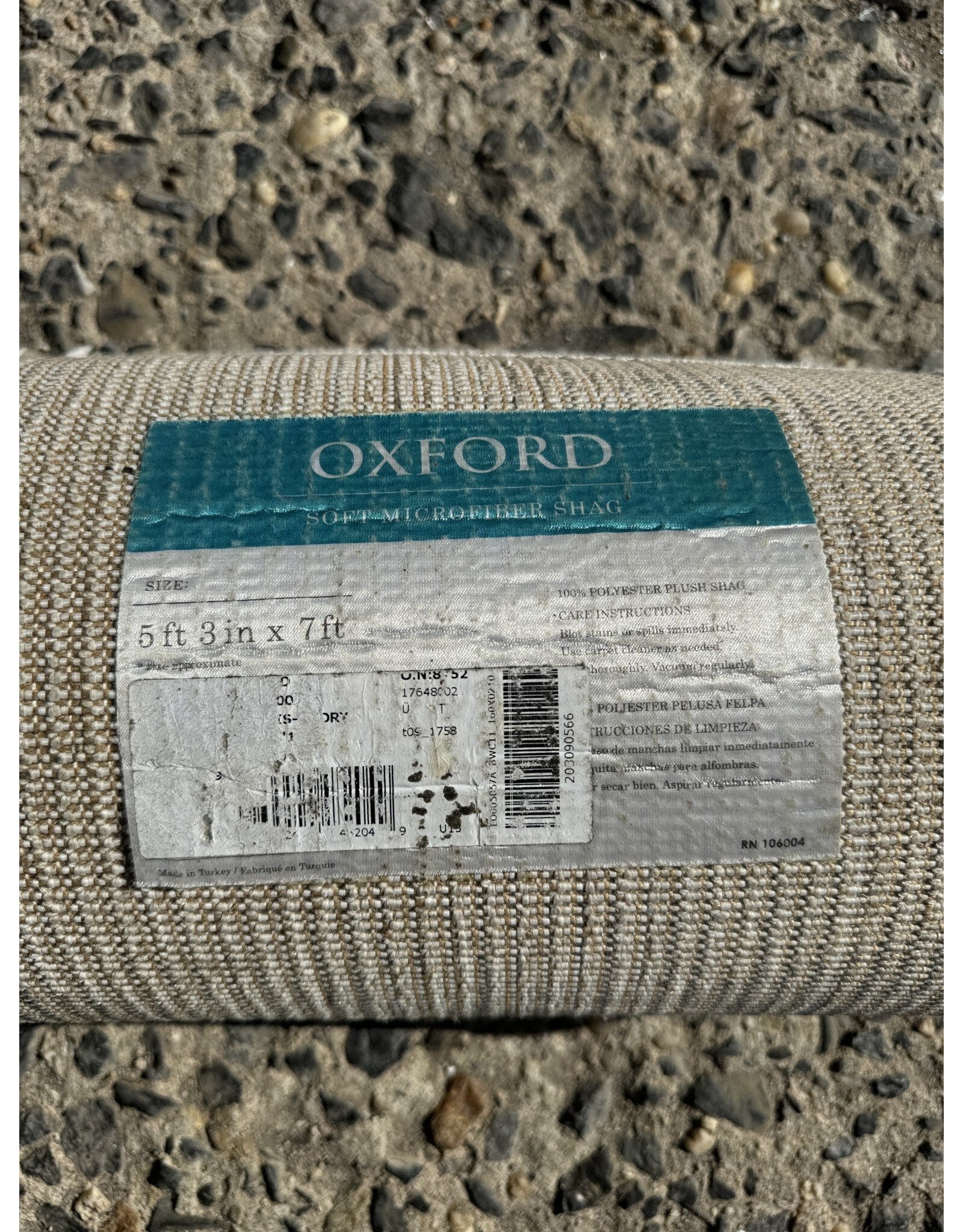 Oxford Microfiber Shag Grey Area Rug
