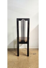 Tonon Black High Back Dining Chair with Striped Upholstered Seat