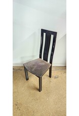 Tonon Black High Back Dining Chair with Striped Upholstered Seat