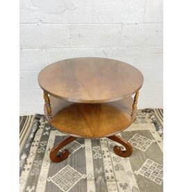 Vintage 1950s Mid-Century Modern Style 2 Tier Round Accent Table