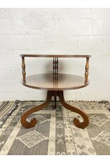 Vintage 1950s Mid-Century Modern Style 2 Tier Round Accent Table