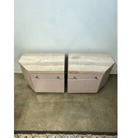 Pinnacle Pink Marble Top Nightstand (Cracked Top)