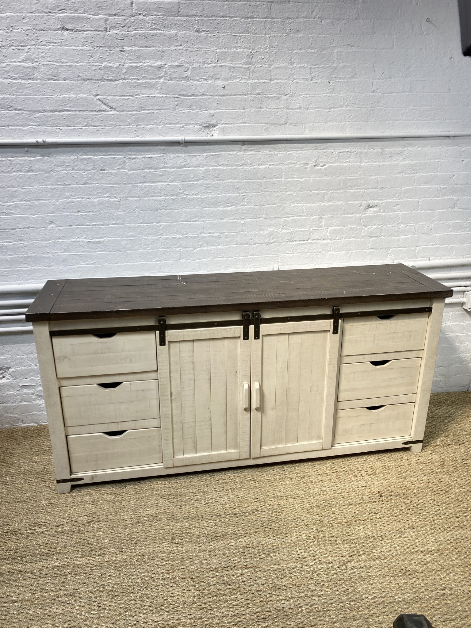 Jofran Madison Reclaimed Farmhouse Wood Barn Door Server 34"H 70"W 18"D