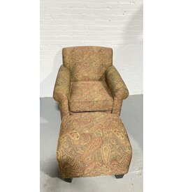 Handy Living Janet Lounge Armchair with Ottoman in Paisley