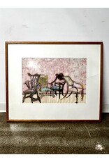 Chairs, framed mixed media