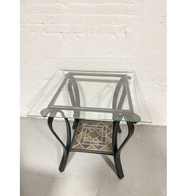 Glass Top & Ceramic Tile End Table