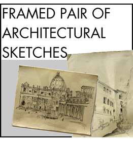 Framed Pair of Architectural Sketches