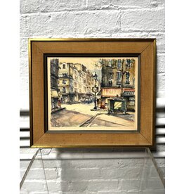 Cornerstone, framed watercolor, sgnd H. Weber