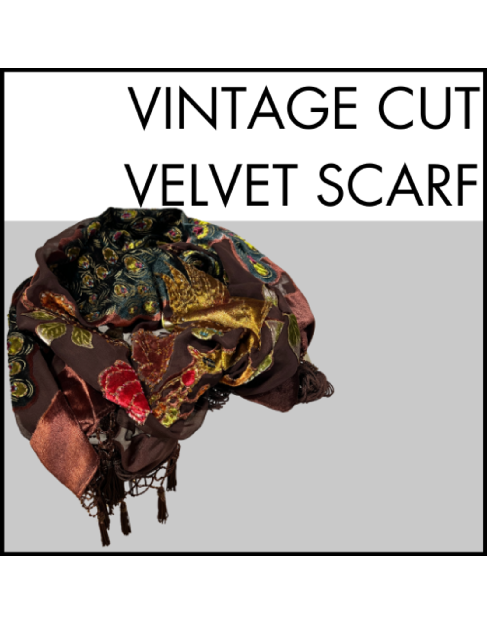 Vintage Cut Velvet Scarf