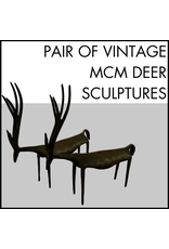 Pair of Vintage MCM Deer Sculptures